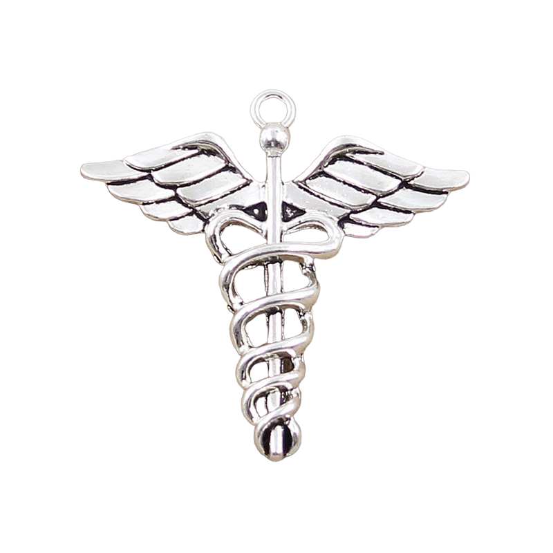Pendentif Caducée de Mercure Chrome Ogdoad