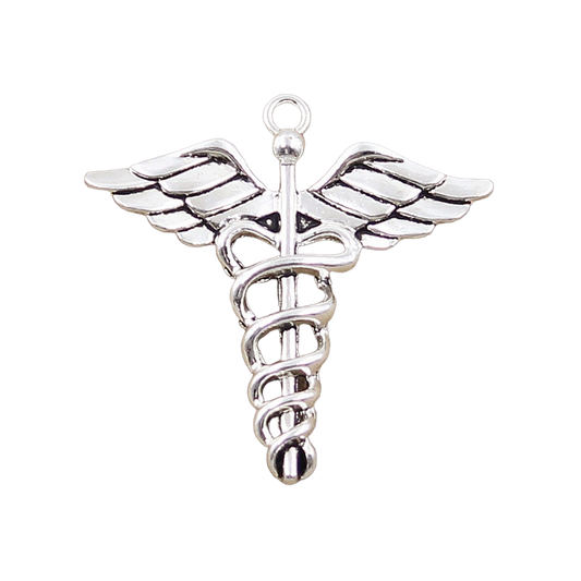 Pendentif Caducée de Mercure Chrome Ogdoad