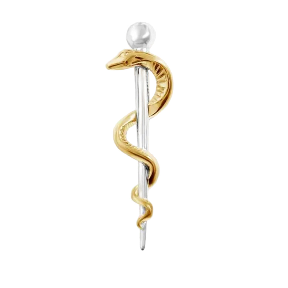 Broche Caducée d'Asclépios Pingala