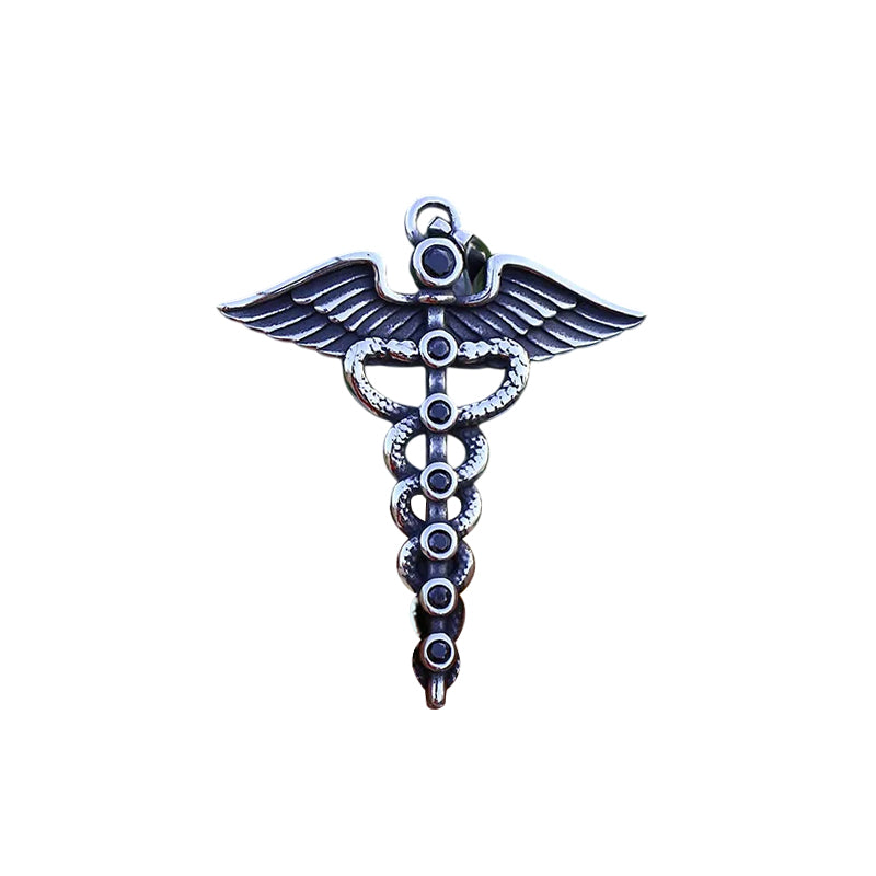 Pendentif Caducée de Mercure Nigredo