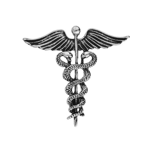 Broche Caducée Antique Givre