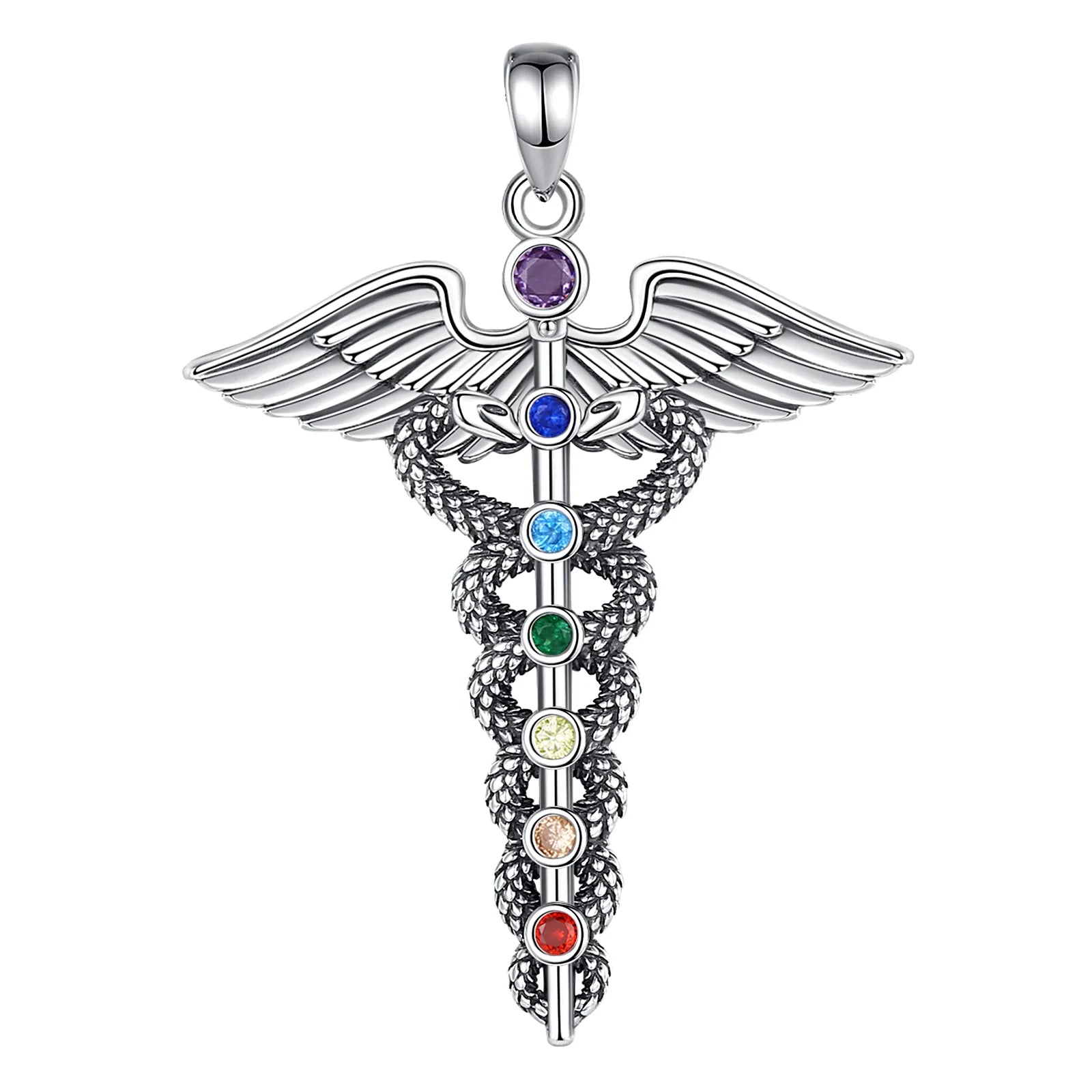 Pendentif Caducée de Mercure Rainbow