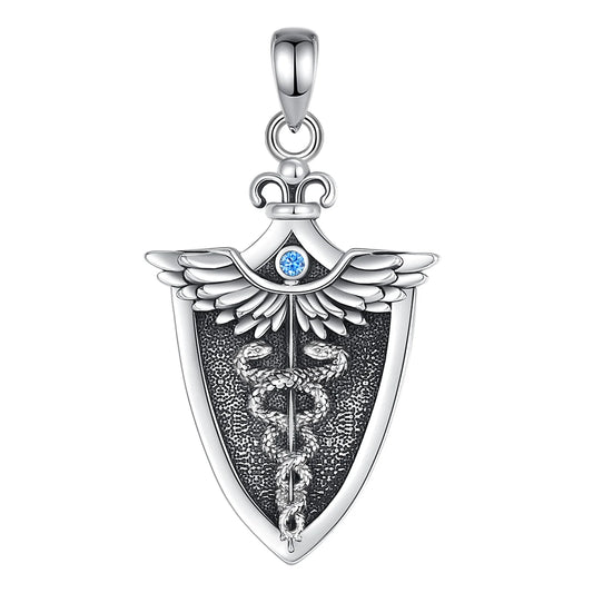 Pendentif Caducée de Mercure Rétro