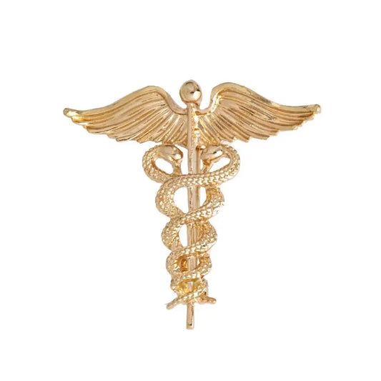 Broche Caducée Ambre