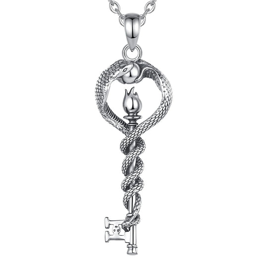 Pendentif Caducée de Mercure Clé d'Hécate