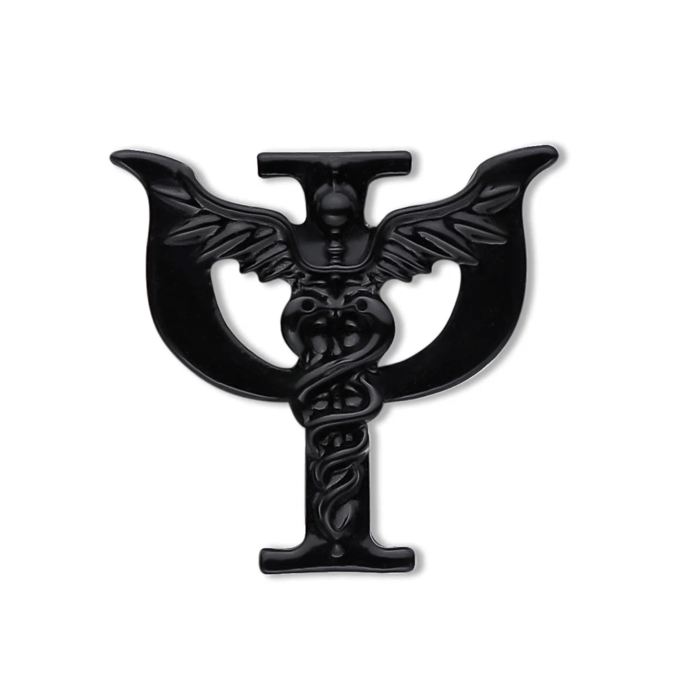Broche Caducée Black Psi