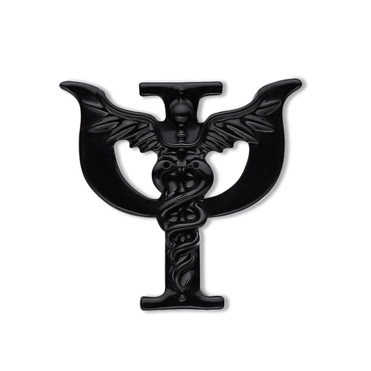 Broche Caducée Black Psi