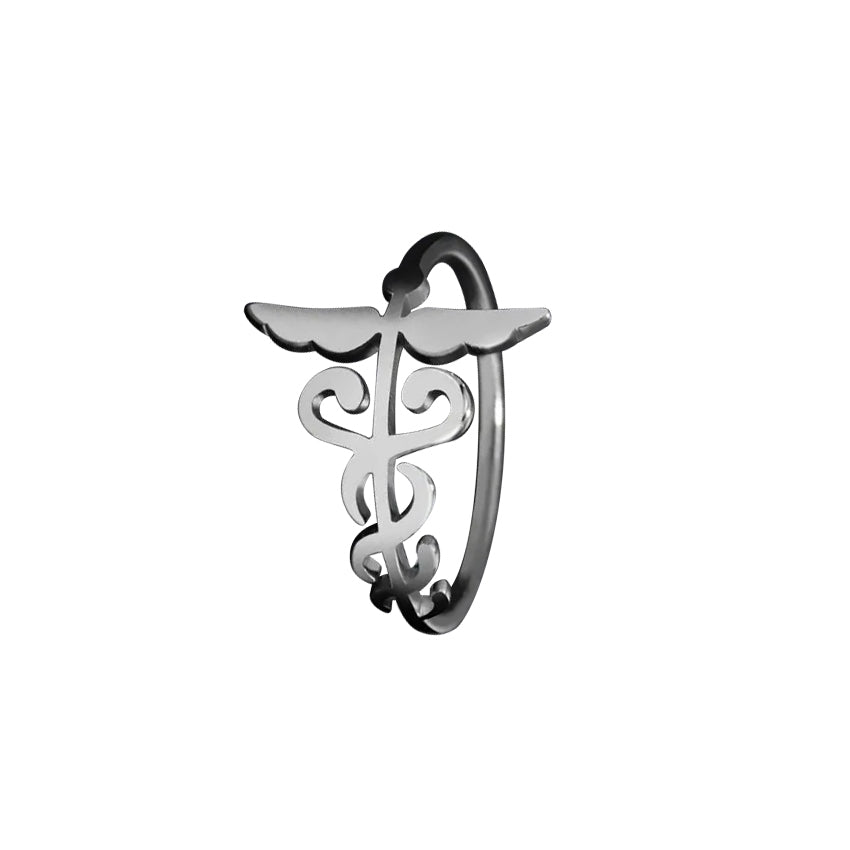 Bague Caducée Ouroboros