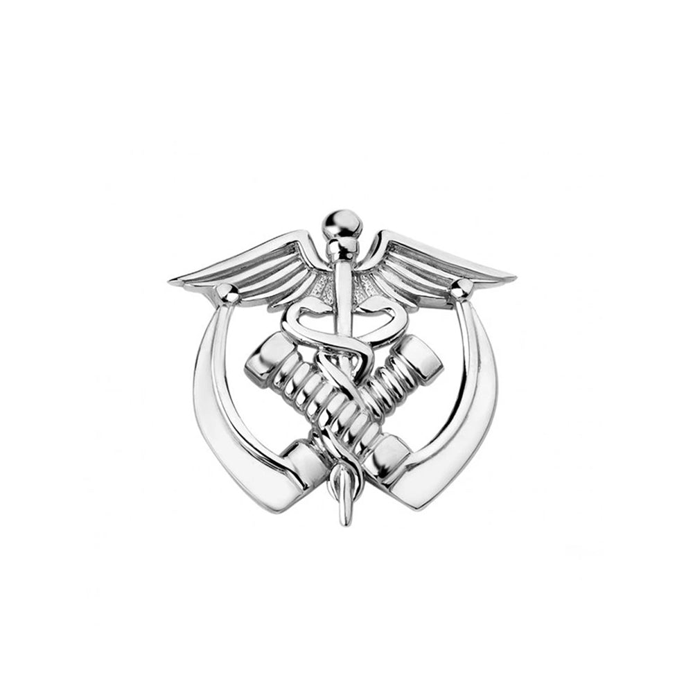 Broche Caducée Laryngoscope Argenté