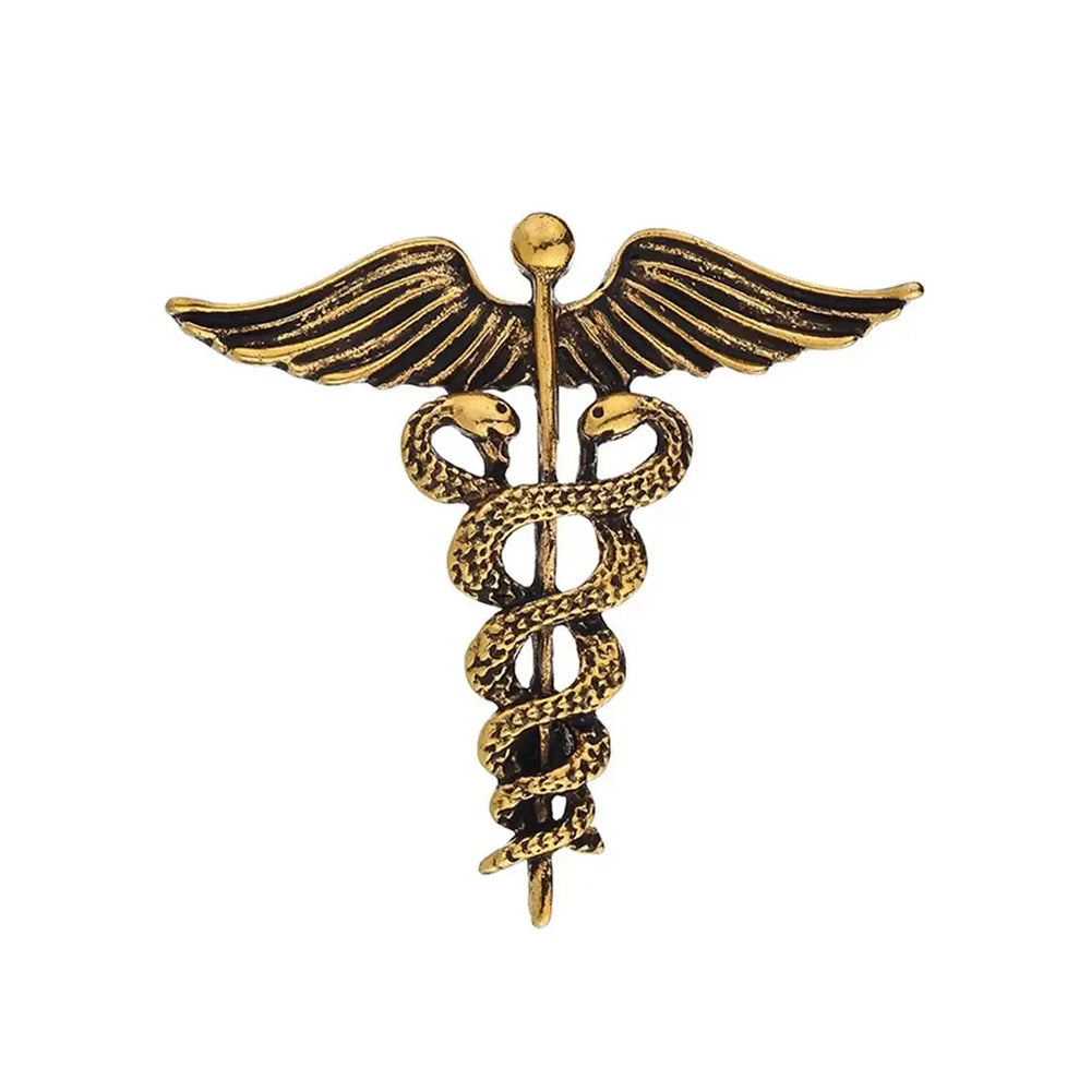 Broche Caducée Antique Ambre
