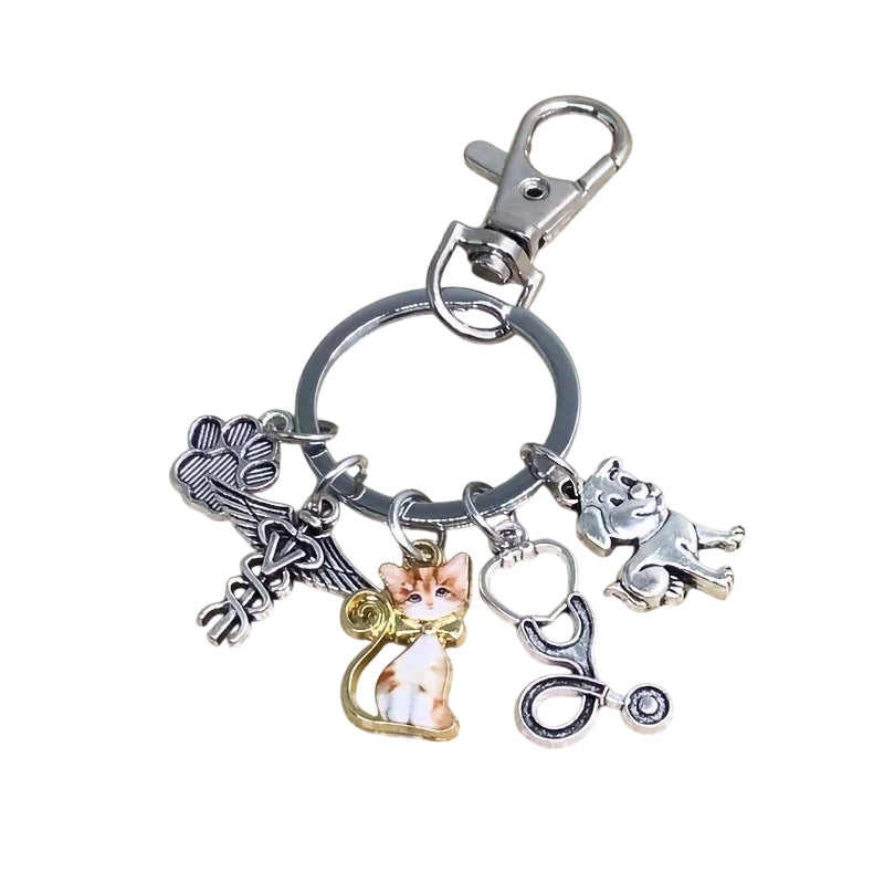 Porte-Clé Caducée Vétérinaire